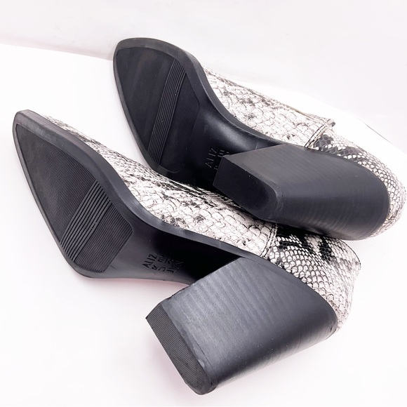 {Naturalizer} Rosetta Snakeskin Embossed Pointed Toe Block Heel Boot - Picture 10 of 16